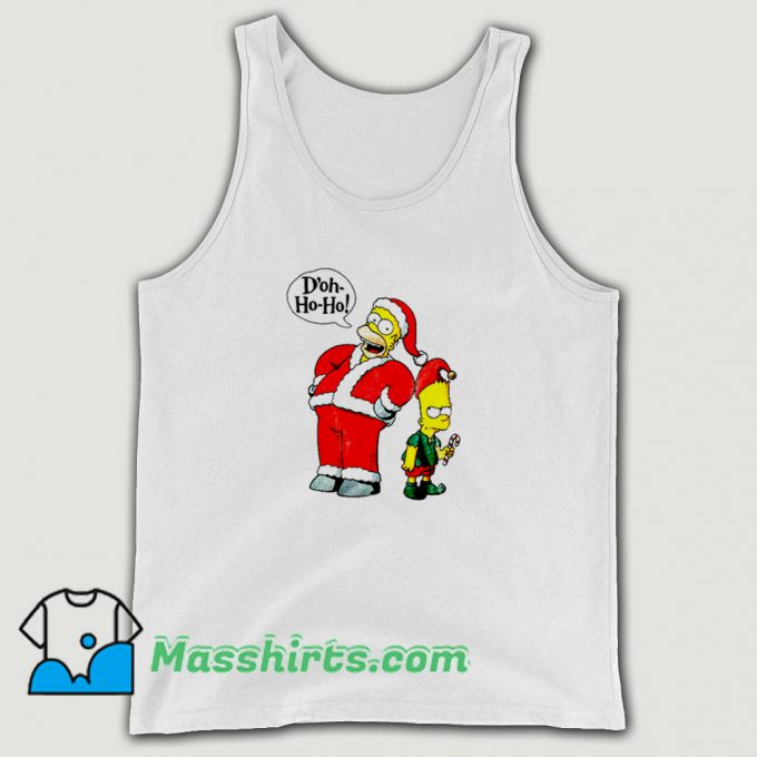 Bart and Homer Simpson Merry Christmas Tank Top