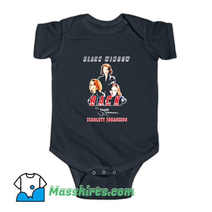 Black Widow Back Scarlett Johansson Signature Baby Onesie