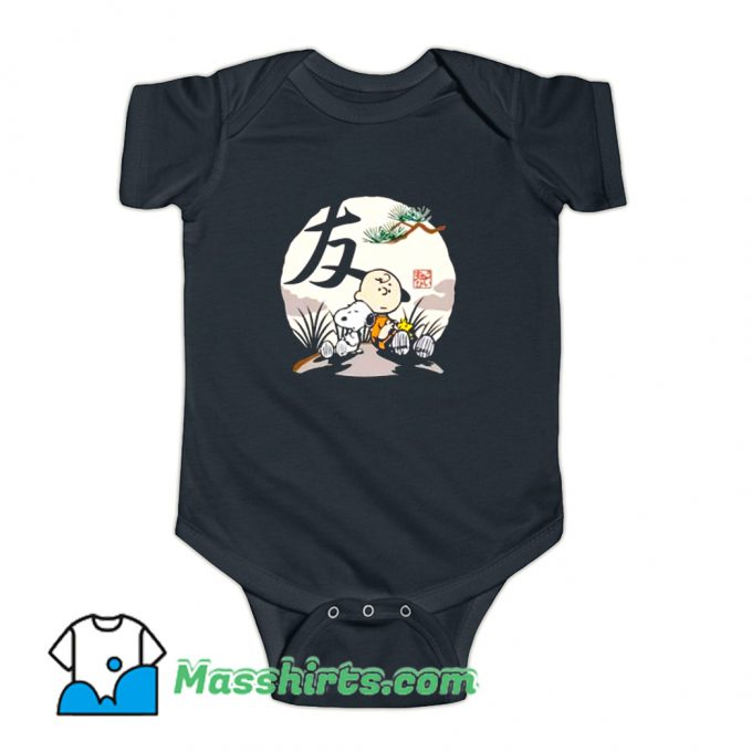 Charlie Brown Woodstock Snoopy Japanesque Baby Onesie