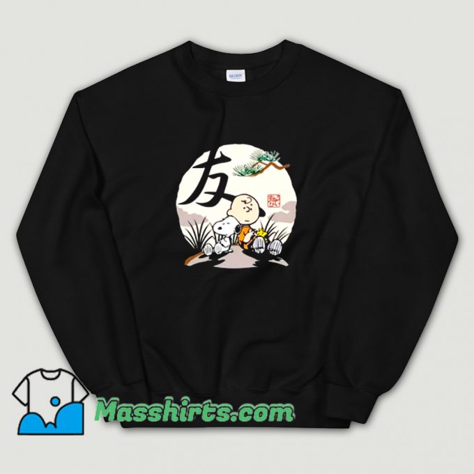 Cool Charlie Brown Woodstock Snoopy Japanesque Sweatshirt