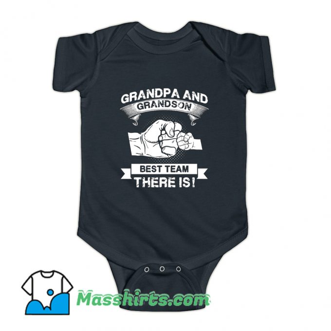 Grandpa And Grandson Best Team Family Baby Onesie