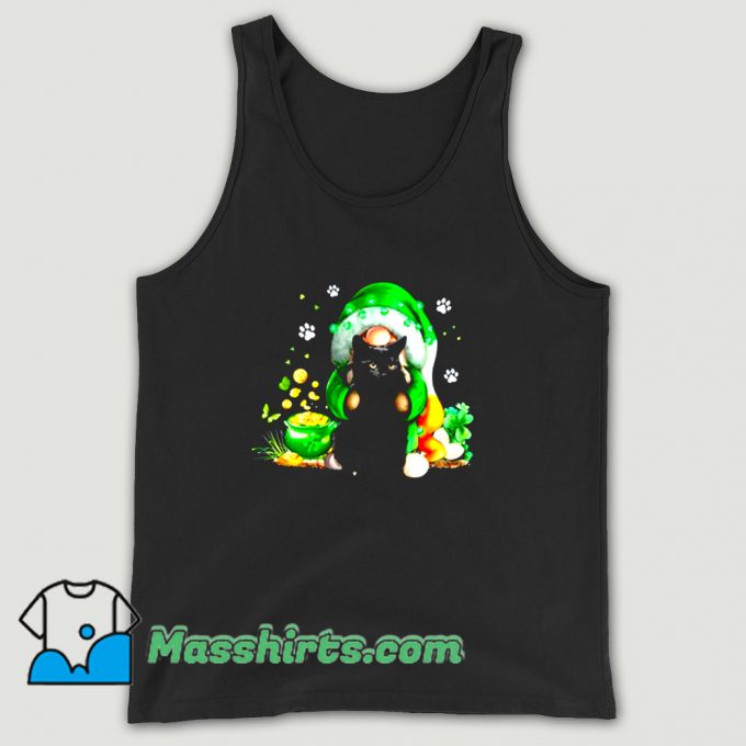 New Irish Gnome Hugging Black Cat Tank Top