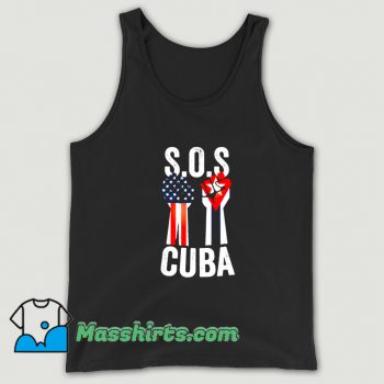 New Sos Cuba And American Flag Tank Top