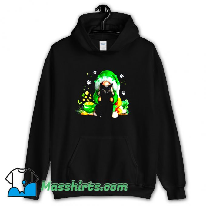 Original Irish Gnome Hugging Black Cat Hoodie Streetwear