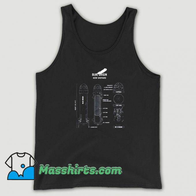 Shepard Rocket Blueprint Tank Top