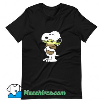 Snoopy Hugging Baby Yoda Star Wars Classic T Shirt Design