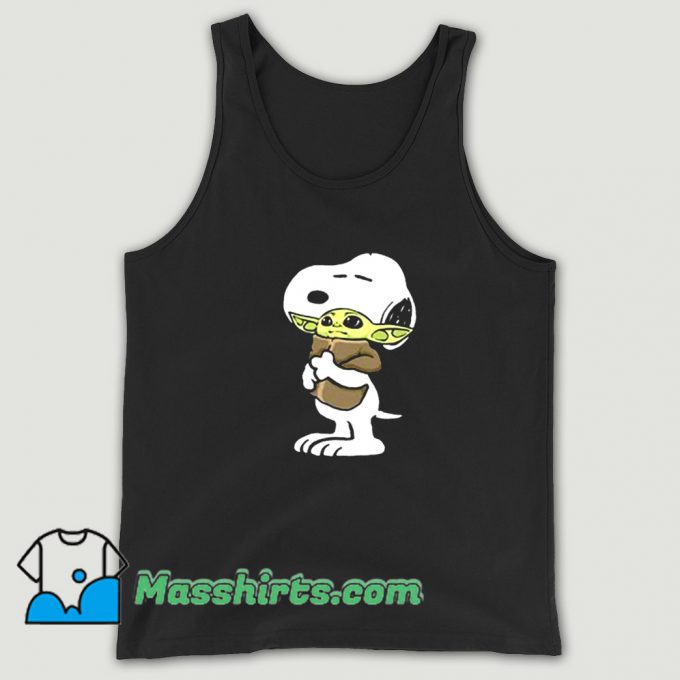 Snoopy Hugging Baby Yoda Star Wars Tank Top