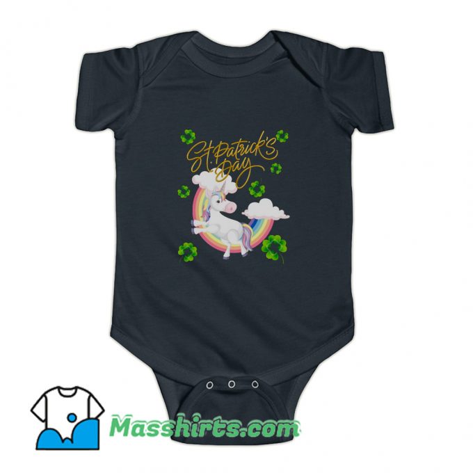 Unicorn St Patricks Day Baby Onesie