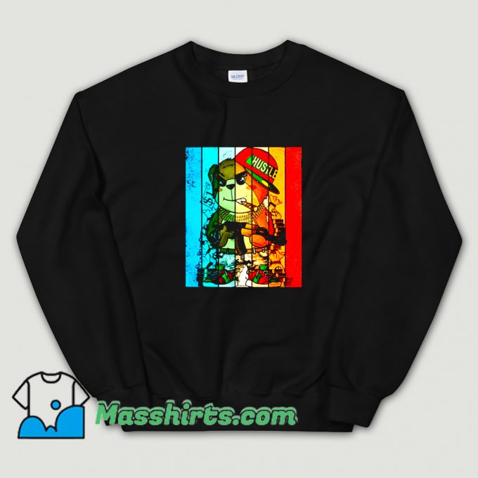 Vintage Hip Hop Rapper Hustle Hard Quotes Sweatshirt