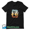 Awesome Cartoon Cat Silhouette T Shirt Design