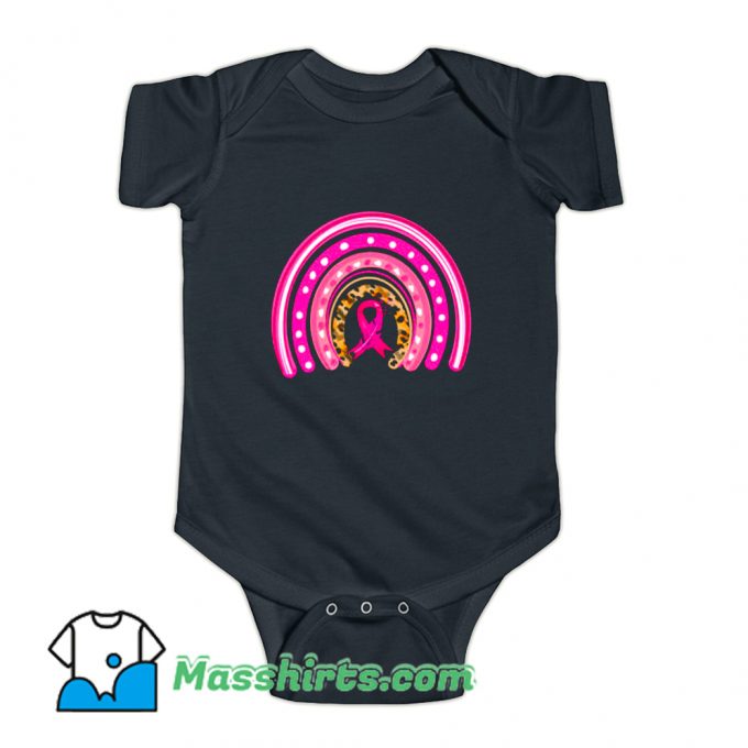 Cancer Awareness Rainbow Boho Leopard Baby Onesie