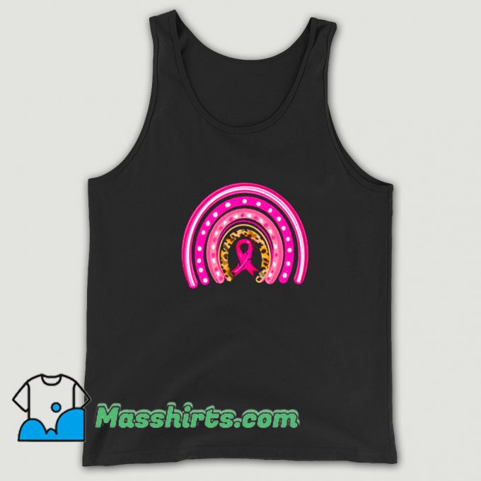 Cancer Awareness Rainbow Boho Leopard Tank Top