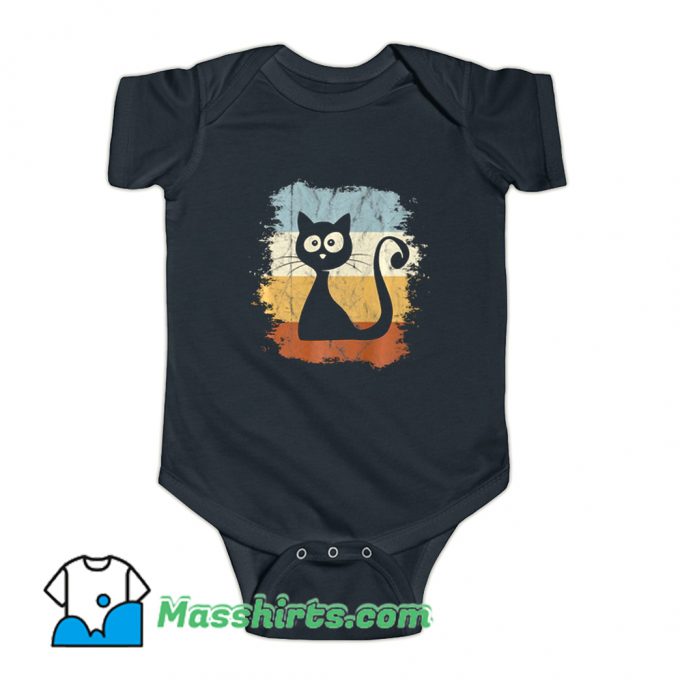 Cartoon Cat Silhouette Baby Onesie