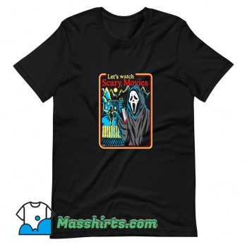 Cool Lets Watch Scary Movies Halloween T Shirt Design