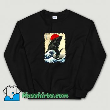 Cute Godzilla and The Wave Sweatshirt