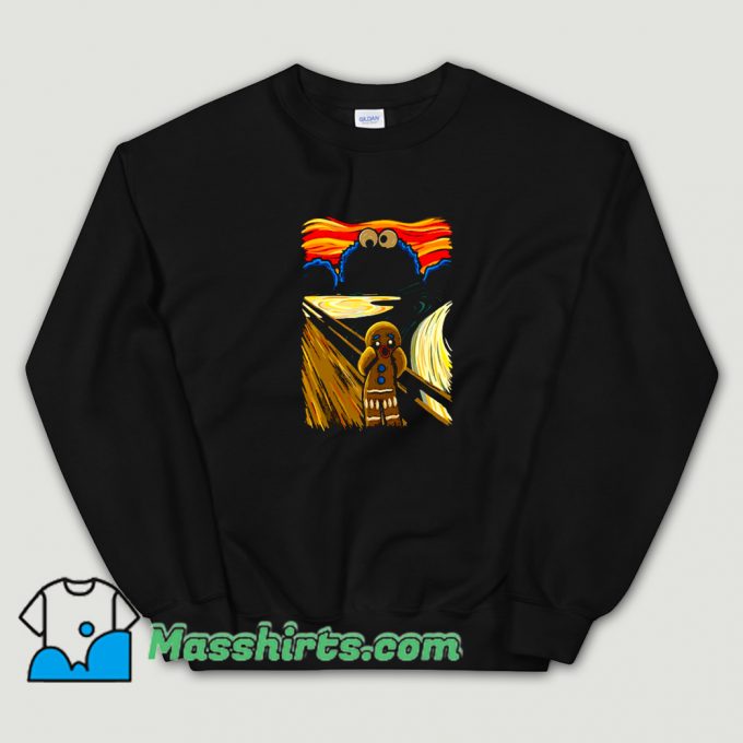 Funny Gingerbread Cookie Monster Scream Sweatshirt