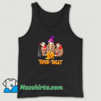 Funny Sloth Trick Or Treat Happy Halloween Tank Top