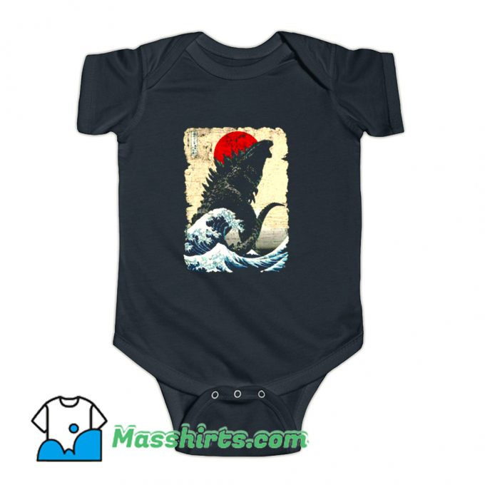 Godzilla and The Wave Baby Onesie