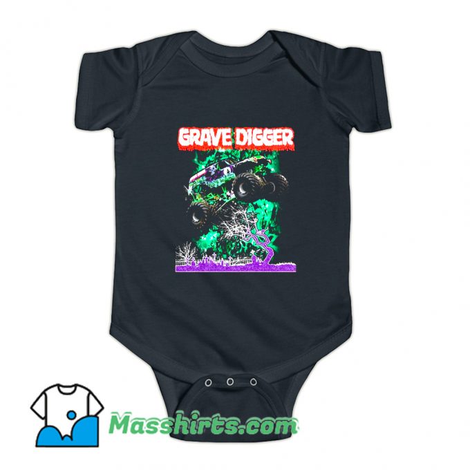 Gravedigger Monster Truck Baby Onesie