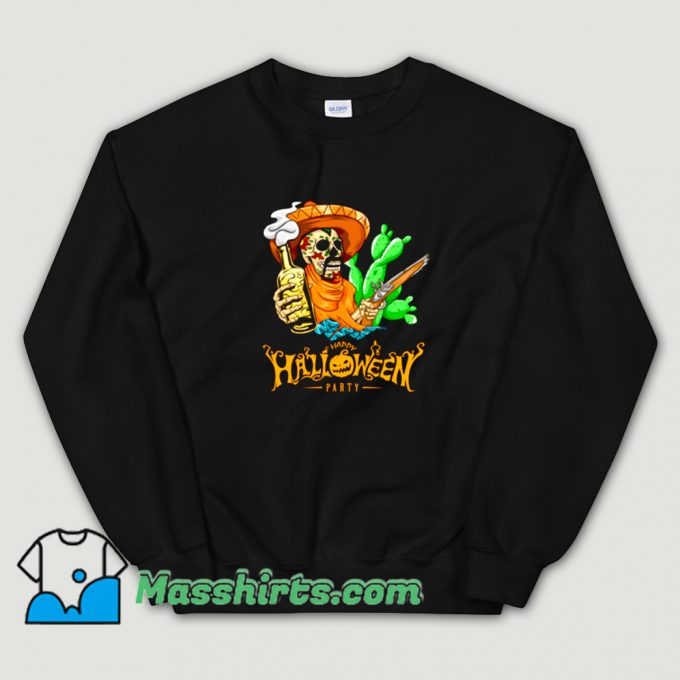 Happy Halloween Party Skeleton Sweatshirt On Sale