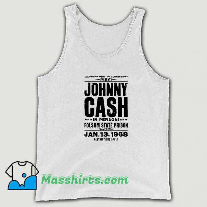 Johnny Cash In Person Folsom State Prison Tank Top