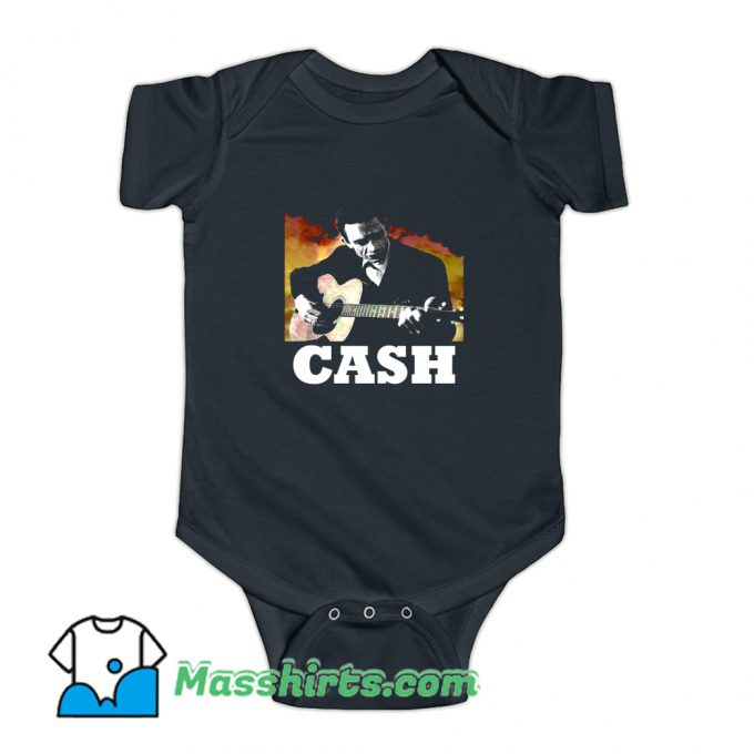 Johnny Cash Playing Guitar Baby Onesie