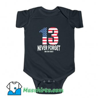Never Forget 13 American Flag Baby Onesie