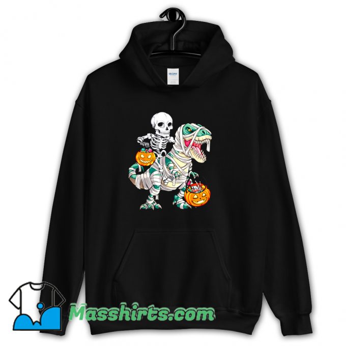 New Skeleton Riding Mummy Dinosaur Halloween Hoodie Streetwear