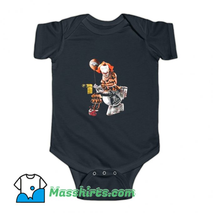 Pennywise IT Denver Broncos Toilet Baby Onesie