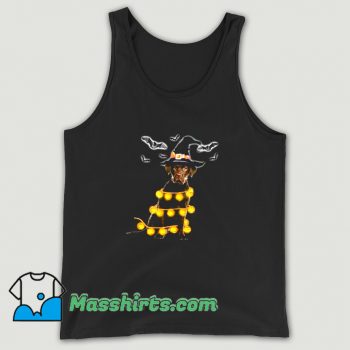 Pumpkin Light Halloween Witch Dog Tank Top