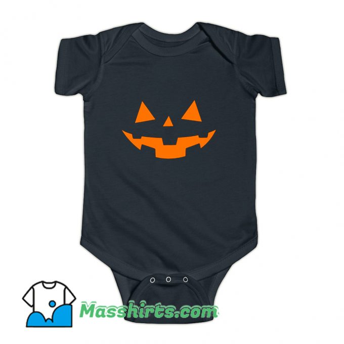 Scary Pumpkin Face Halloween Baby Onesie