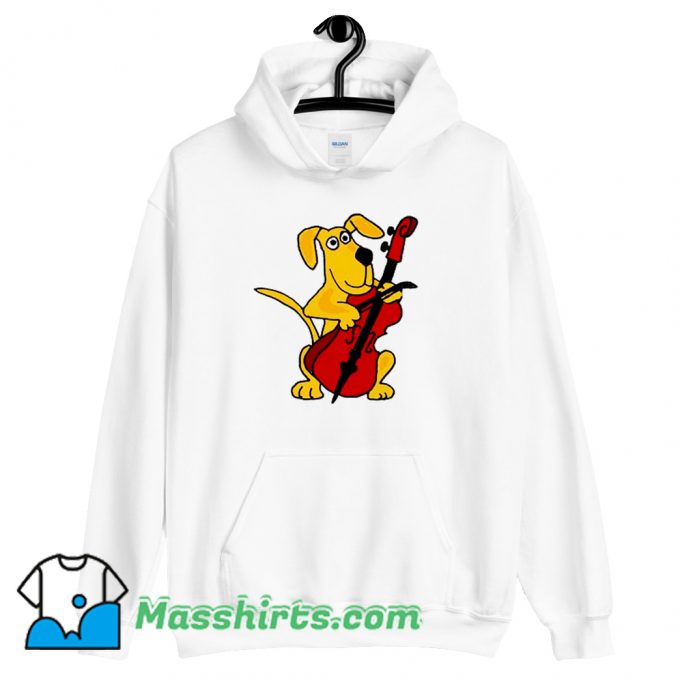 Smileteestank Brown Dog Playing Cello Hoodie Streetwear