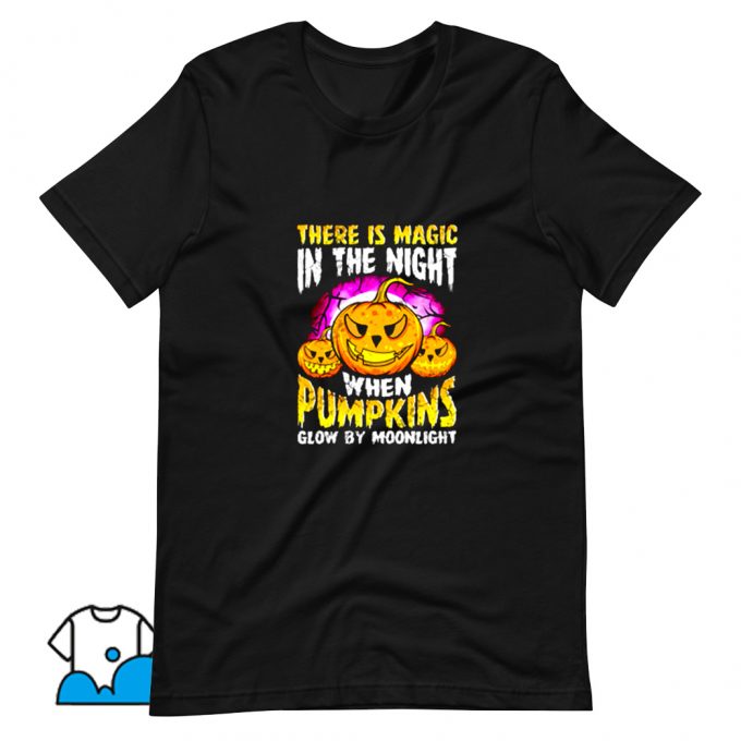 Vintage Halloween Pumpkin Magic In The Night T Shirt Design