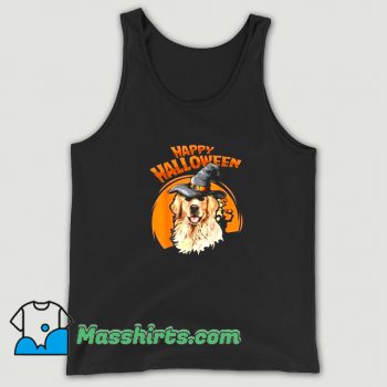 Vintage Happy Halloween Witch Dog Lovers Tank Top