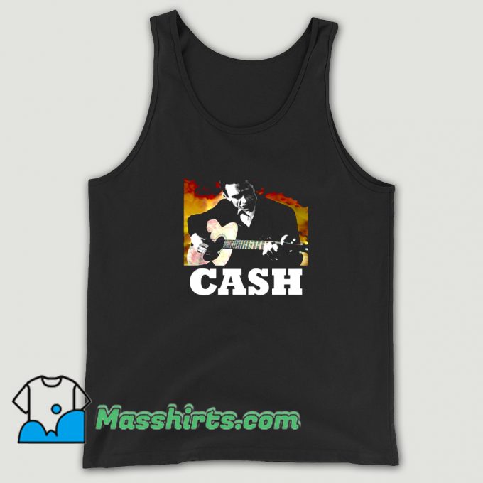 Vintage Johnny Cash Playing Guitar Tank Top