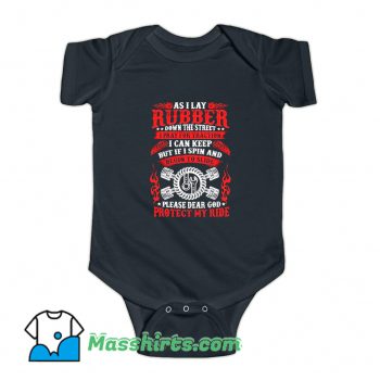As I Lay Rubber Down The Street Baby Onesie
