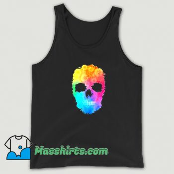 Best Mighty Oak Colorful Floral Skull Tank Top