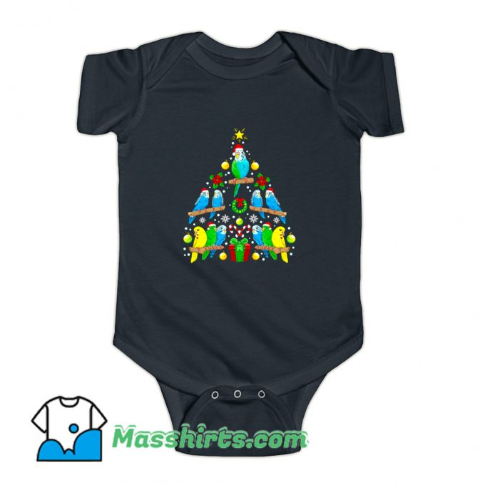 Budgie Christmas Tree Bird Baby Onesie