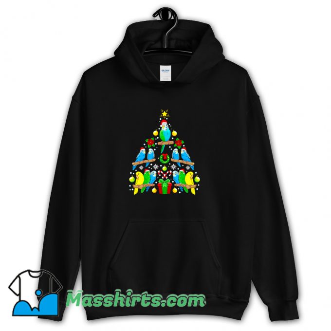 Budgie Christmas Tree Bird Hoodie Streetwear On Sale