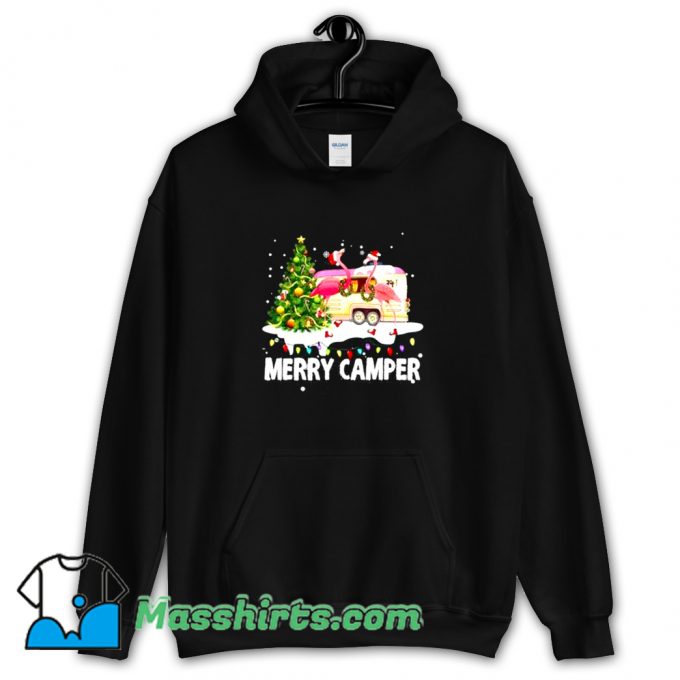 Camping Flamingo Couple Merry Camper Hoodie Streetwear