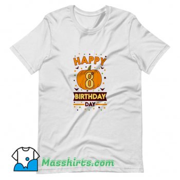 Cheap Happy 8Th Birthday Pumpkin Halloween T Shirt Design