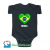 Classic Brazil Flag Heart Baby Onesie