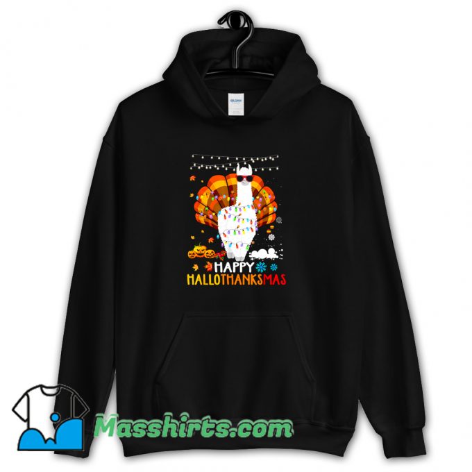 Classic Llama Happy Hallothanksmas Hoodie Streetwear