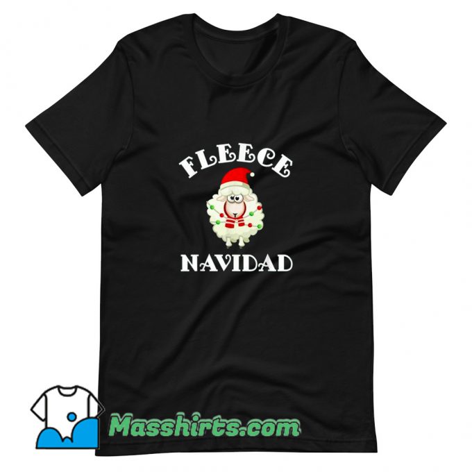 Cool Fleece Navidad Feliz Sheep Christmas T Shirt Design