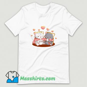 Cute Cats Amine Gift For Girls Valentines Day T Shirt Design