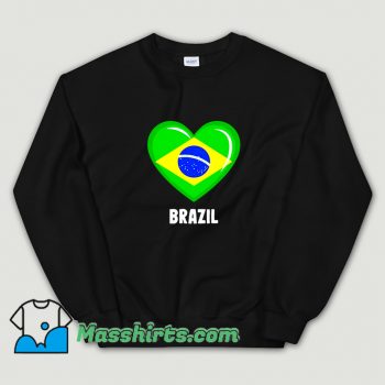 Funny Brazil Flag Heart Sweatshirt