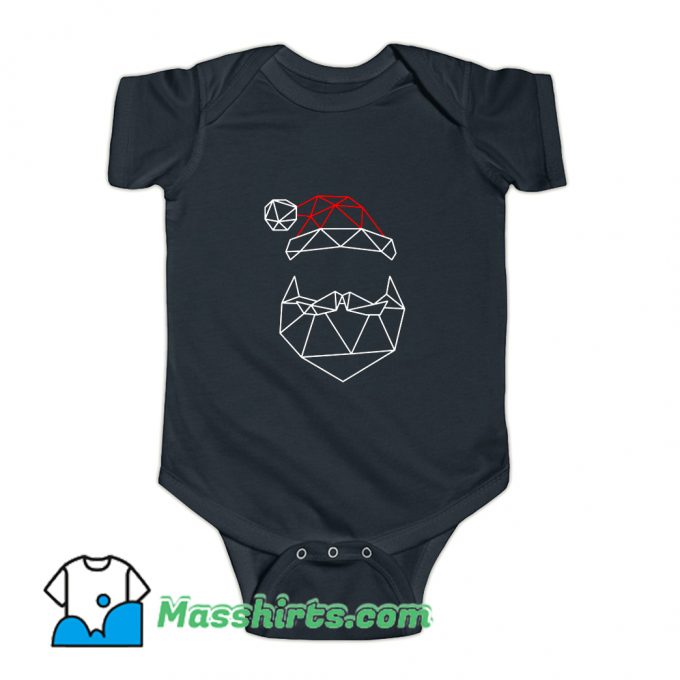 Geometric Santa Father Christmas Baby Onesie