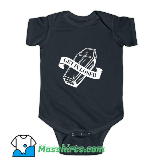 Get In Loser Coffin Halloween Baby Onesie