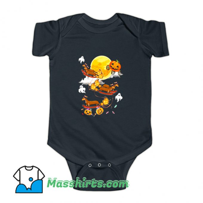 Happy Halloween Dachshund Witch Dogs Baby Onesie