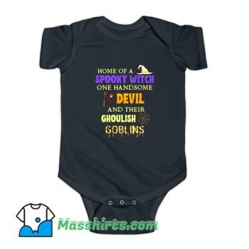 Home Of A Spooky Witch One Handsome Baby Onesie